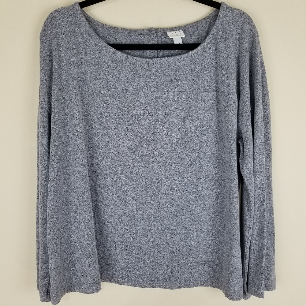 A New Day Gray Button Back Top LongSleeve Soft XXL